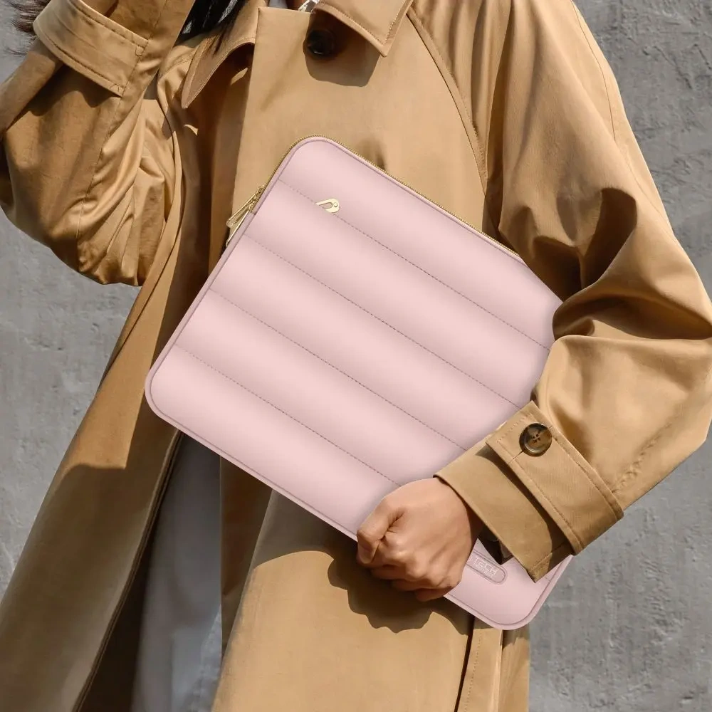 Pokrowiec + torba na akcesoria Tech-Protect Puffy Laptop 13-14 Dusty Rose