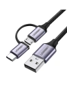 Kup Cablu USB 2 în 1 UGREEN Type-C / Micro USB, QC 3.0, 1m (negru-gri) - UGR243BLKGRY - {ean13} - Sklep Home Screen