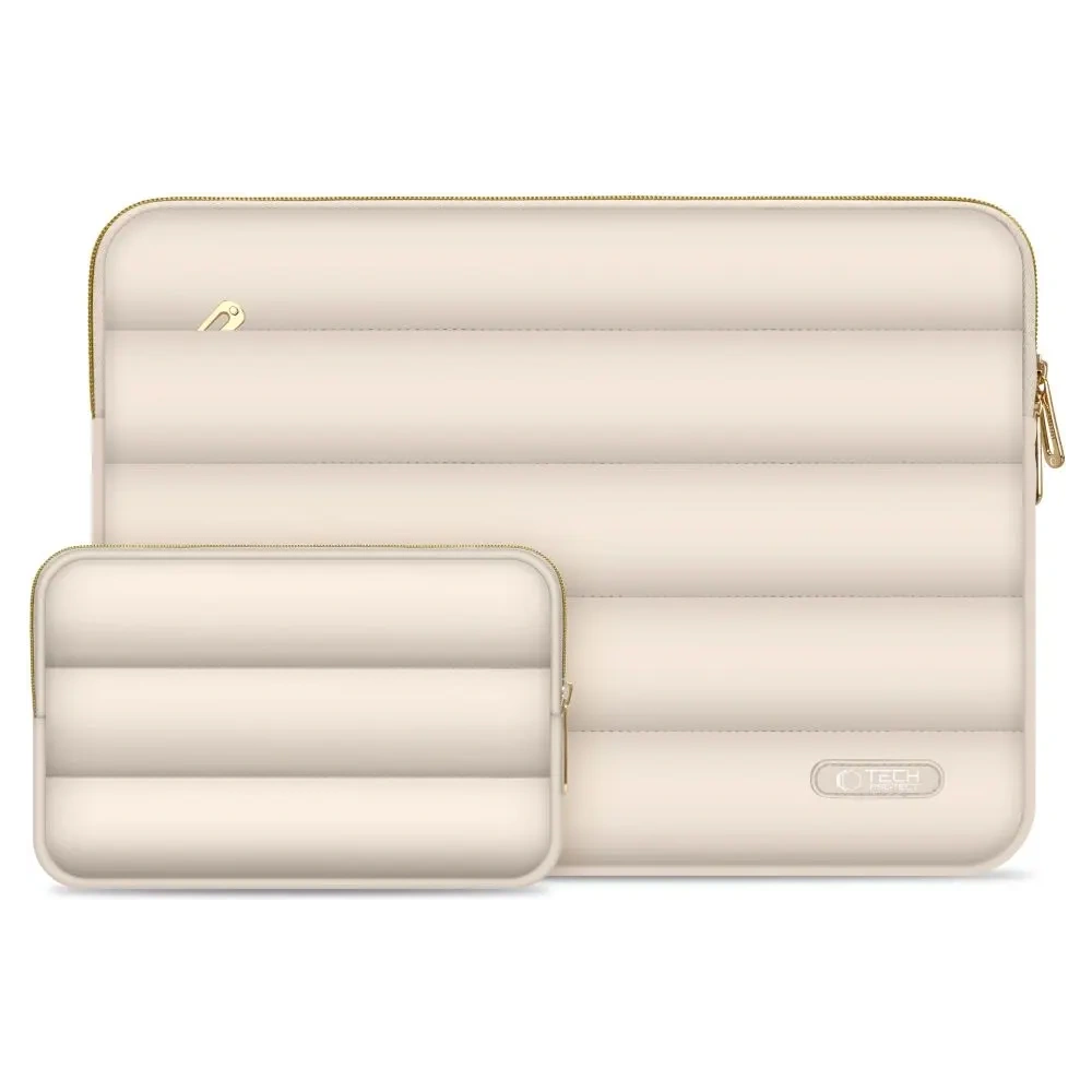 Pokrowiec + torba na akcesoria Tech-Protect Puffy Laptop 15-16 Sand