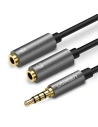 Audio AUX splitter UGREEN kabel mini jack 3,5 mm (samec) pro sluchátka + mikrofon (samice), 20 cm