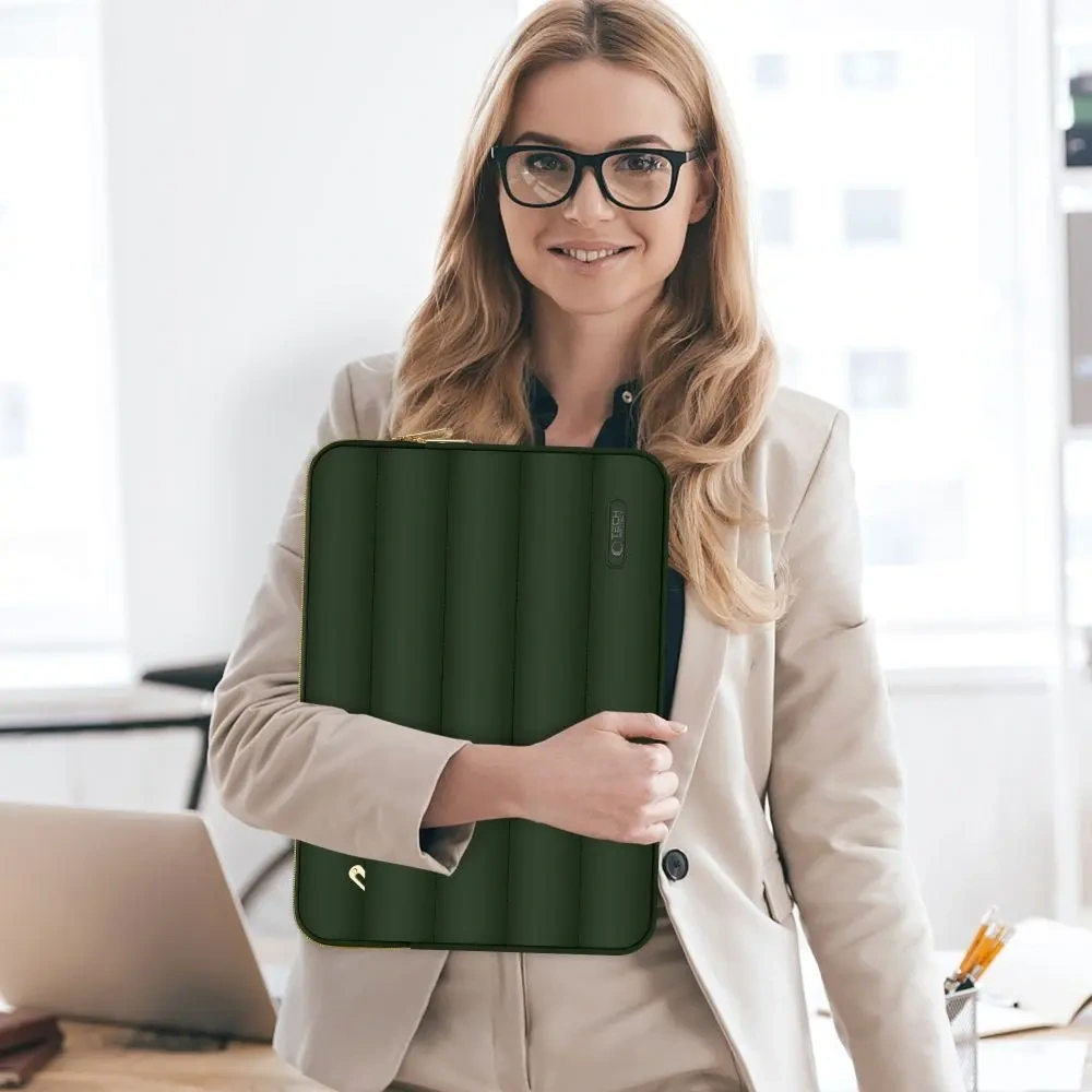 Pokrowiec + torba na akcesoria Tech-Protect Puffy Laptop 15-16 Army Green
