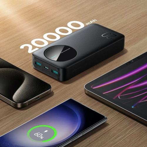 Kup Joyroom JR-PBF14 20000mAh powerbank 2.4A 2xUSB-A, USB-C fekete - JYR1064 - {ean13} - Sklep Home Screen