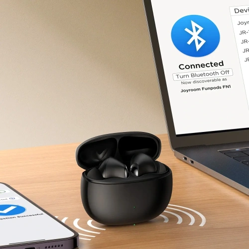 Kup Bezdrátová sluchátka do uší Joyroom Funpods JR-FN1 TWS Bluetooth 5.4 ANC ENC černé - JYR1068 - {ean13} - Sklep Home Screen
