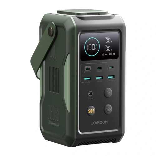 Buy Joyroom JR-PBF10 power bank 75000mAh 100W 3xUSB-A, 3xUSB-C with foldable flashlight and handle green - JYR1070 - {ean13} - Home Screen Store Europe