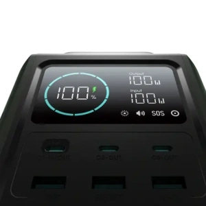 Powerbank Joyroom JR-PBF10 75000mAh 100W 3xUSB-A, 3xUSB-C ze składaną latarką i rączką zielony