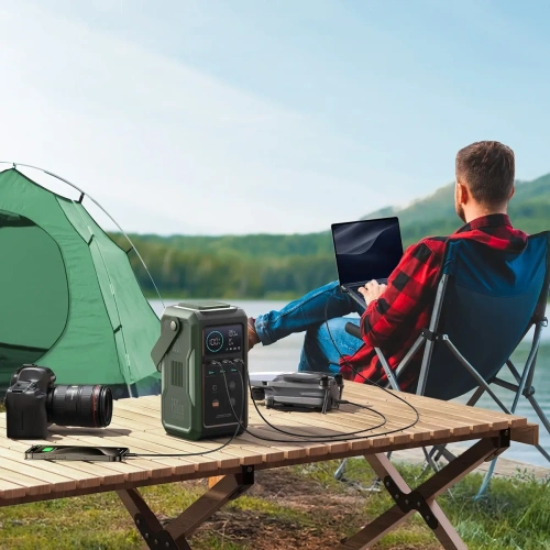 Buy Joyroom JR-PBF10 power bank 75000mAh 100W 3xUSB-A, 3xUSB-C with foldable flashlight and handle green - JYR1070 - {ean13} - Home Screen Store Europe