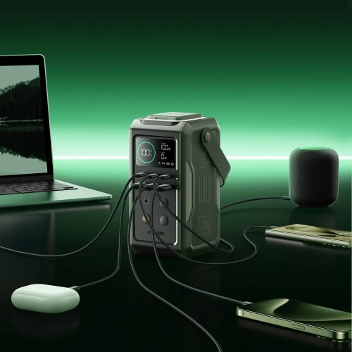 Kup Joyroom JR-PBF10 Powerbank 75000mAh 100W 3xUSB-A, 3xUSB-C mit faltbarem Taschenlampe und Griff grün - JYR1070 - {ean13} - Sklep Home Screen