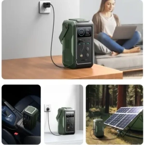 Powerbank Joyroom JR-PBF10 75000mAh 100W 3xUSB-A, 3xUSB-C ze składaną latarką i rączką zielony