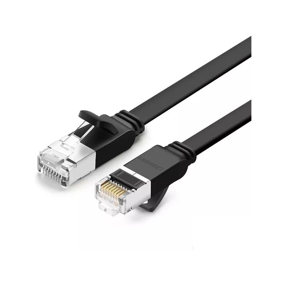 Płaski kabel sieciowy UGREEN z metalowymi wtyczkami, Ethernet RJ45, Cat.6, UTP, 0,5m (czarny)