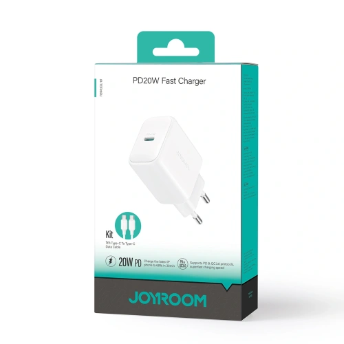 Kup Joyroom JR-TCF20 Wandladegerät USB-C PD 20W weiß + USB-C zu USB-C Kabel 1m - JYR1073 - {ean13} - Sklep Home Screen