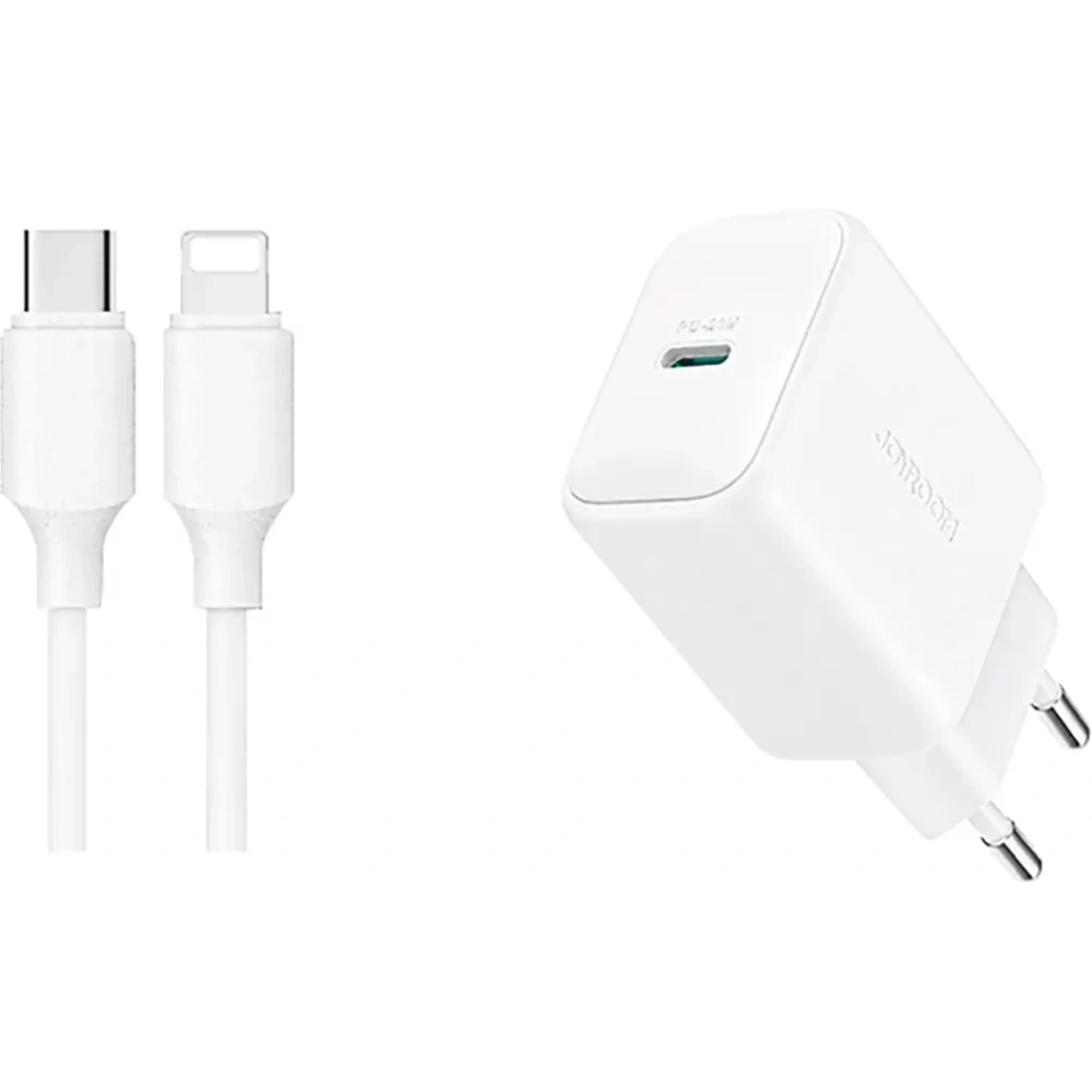 Ładowarka sieciowa Joyroom JR-TCF20 USB-C PD 20W biała + kabel USB-C / Lightning 1m