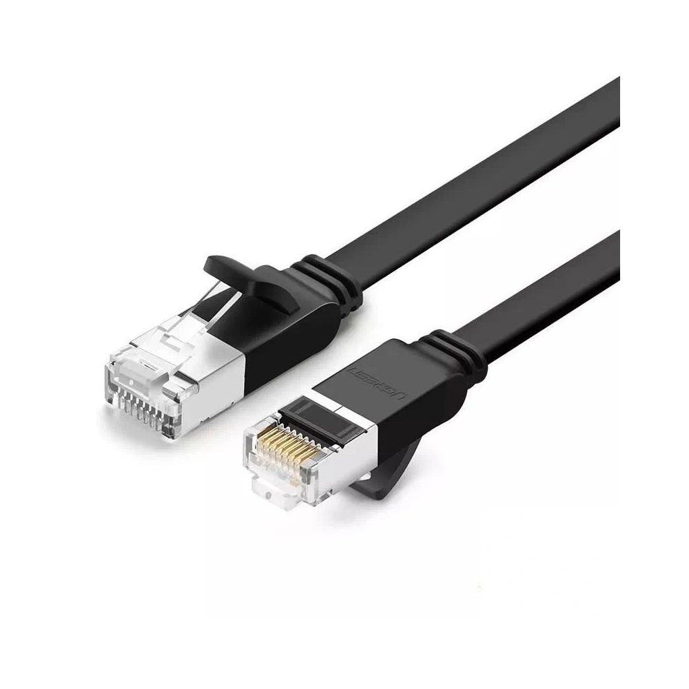 Płaski kabel sieciowy UGREEN z metalowymi wtyczkami, Ethernet RJ45, Cat.6, UTP, 5m (czarny)