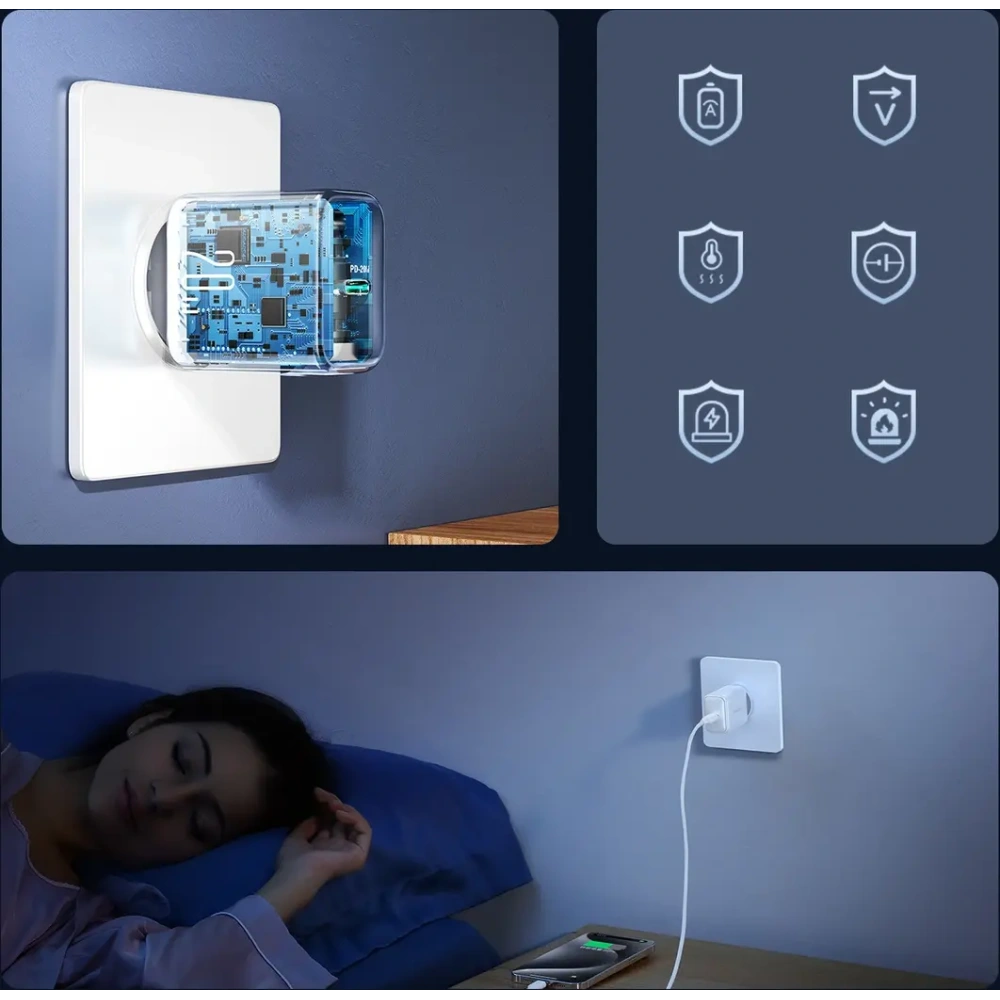 Ładowarka sieciowa Joyroom JR-TCF20 USB-C PD 20W biała + kabel USB-C / Lightning 1m