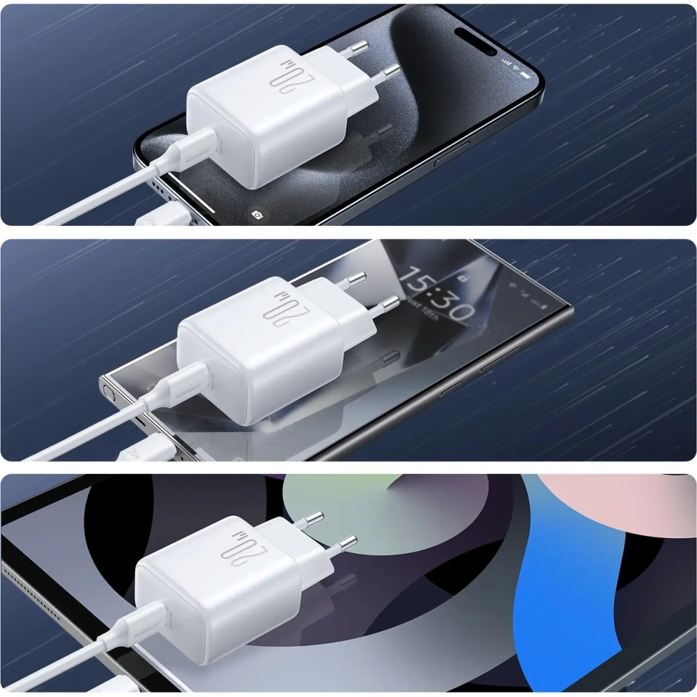 Ładowarka sieciowa Joyroom JR-TCF20 USB-C PD 20W biała + kabel USB-C / Lightning 1m