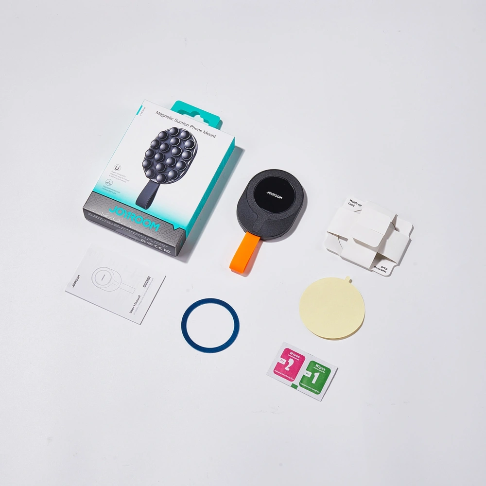 Magnetyczny uchwyt z przystawkami Joyroom JR-ZS393-S na telefon 4.7-7" czarno-pomarańczowy