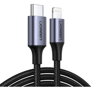 UGREEN USB-C to Lightning M/M Cable Aluminum Shell Braided 1m (Black)