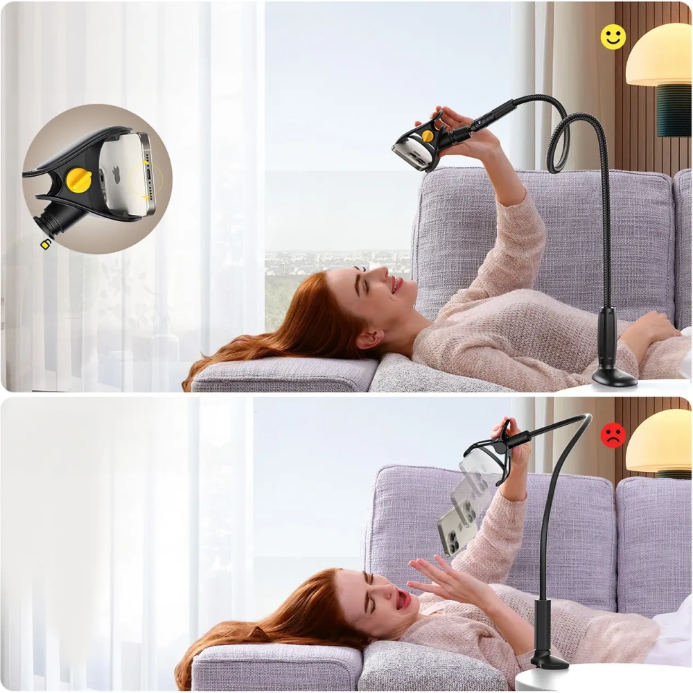 Uchwyt z elastycznym ramieniem na telefon na biurko Uchwyt Joyroom JR-ZS389 czarny