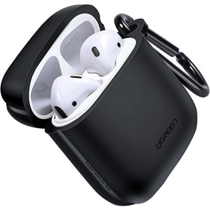 Kup Silikonowe etui ochronne UGREEN na słuchawki Apple AirPods, z karabińczykiem (czarne) - UGR270BLK - {ean13} - Sklep Home Screen