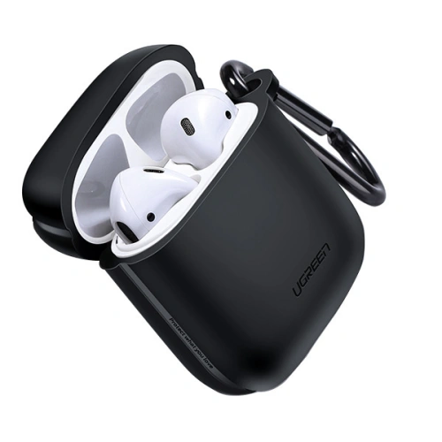 Kup Silikon védőtok UGREEN fülhallgatókhoz Apple AirPods, karabinerrel (fekete) - UGR270BLK - {ean13} - Sklep Home Screen