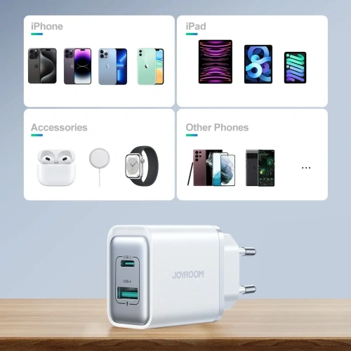 Kup Ładowarka sieciowa Joyroom JR-TCF15 USB-A, USB-C 30W biała - JYR1084 - {ean13} - Sklep Home Screen