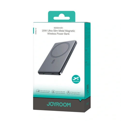 Buy Joyroom JR-PBM08 power bank 5000mAh 20W with wireless charging gray - JYR1088 - {ean13} - Home Screen Store Europe