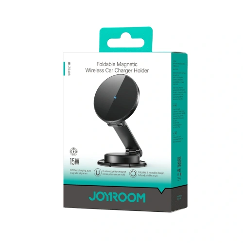 Kup Magnetický automobilový držák s bezdrátovou nabíječkou 15W na palubní desku Joyroom JR-ZS408 černý - JYR1089 - {ean13} - Sklep Home Screen