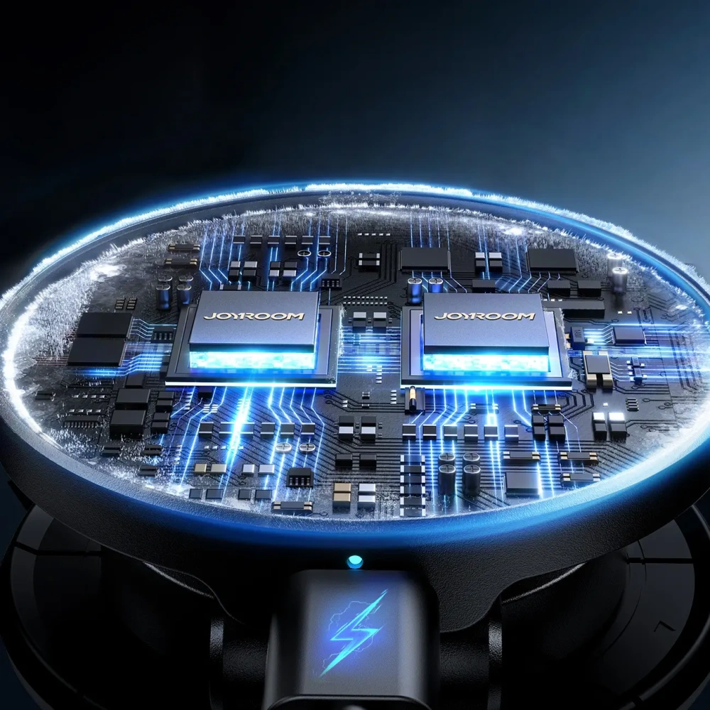 Magnetyczny uchwyt samochodowy z ładowarką bezprzewodową 15W na kokpit Joyroom JR-ZS408 czarny