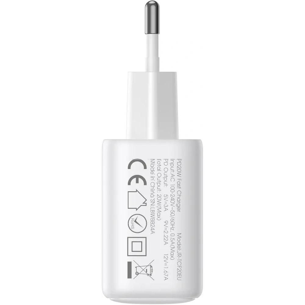 Ładowarka sieciowa Joyroom JR-TCF21 USB-C / USB-A 20W PD / QC 3.0 biała