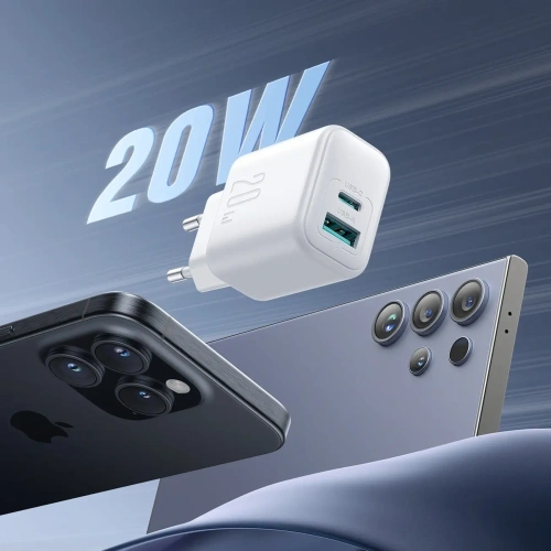 Kup Joyroom JR-TCF21 încărcător de perete USB-C / USB-A 20W PD / QC 3.0 alb - JYR1092 - {ean13} - Sklep Home Screen