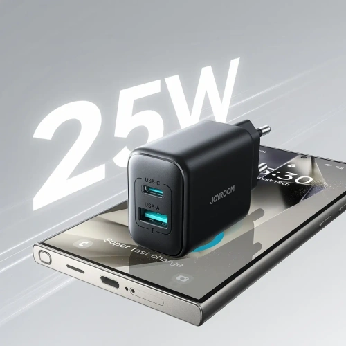 Kup Ładowarka sieciowa Joyroom JR-TCF13 USB-A, USB-C 25W SFC / PPS / PD czarna - JYR1094 - {ean13} - Sklep Home Screen