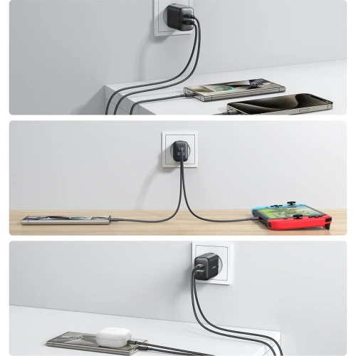 Kup Joyroom JR-TCF13 falitöltő USB-A, USB-C 25W SFC / PPS / PD fekete - JYR1094 - {ean13} - Sklep Home Screen