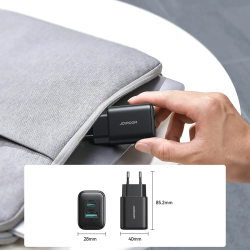 Kup Ładowarka sieciowa Joyroom JR-TCF13 USB-A, USB-C 25W SFC / PPS / PD czarna - JYR1094 - {ean13} - Sklep Home Screen