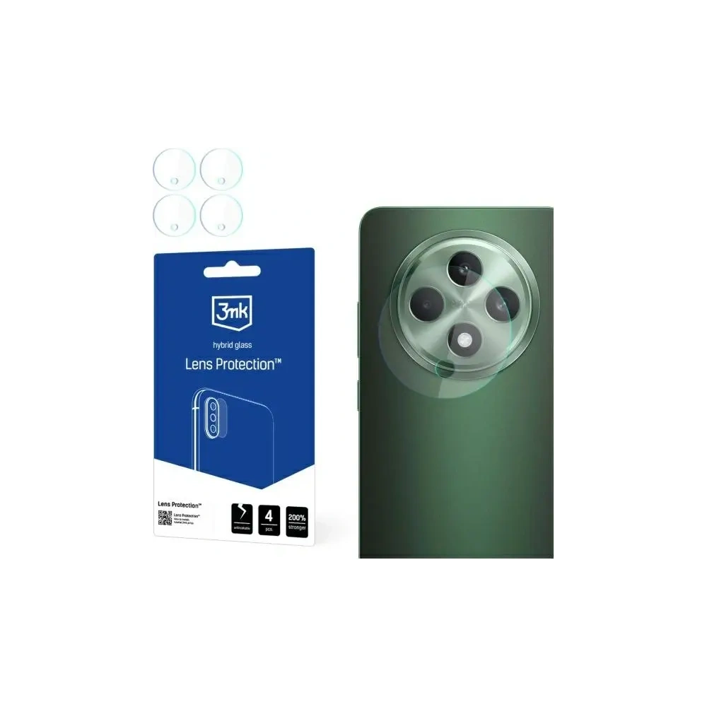 Szkło hybrydowe na obiektyw aparatu 3MK Lens Protection OPPO Reno 12 F / FS [4 PACK]