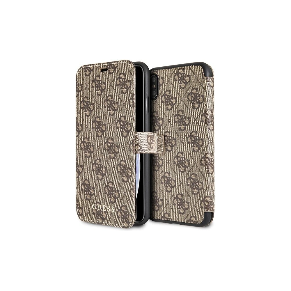 Etui Guess GUFLBKI654GB Apple iPhone XS Max brown/brązowy book 4G