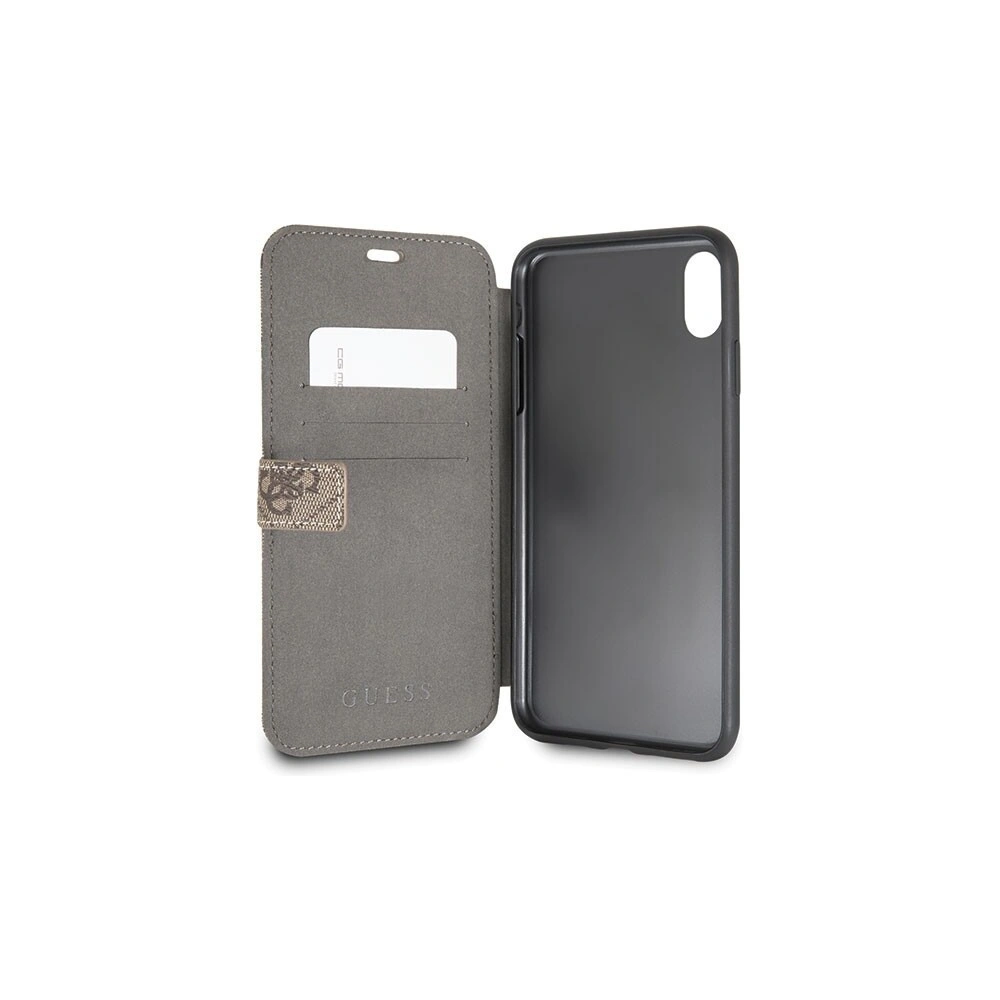 Etui Guess GUFLBKI654GB Apple iPhone XS Max brown/brązowy book 4G