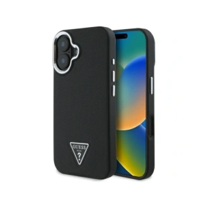 Buy Guess GUHMP16MPGTSPSK Apple iPhone 16 Plus hardcase Grained Triangle MagSafe black - GUE4167 - {ean13} - Home Screen Store Europe