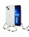 [OUTLET] Etui Guess GUHCP13SKPSWH Apple iPhone 13 mini Transparentní tvrdý obal Bílá perla