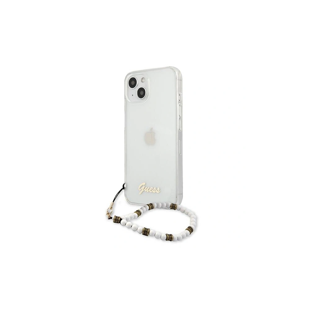 [OUTLET] Etui Guess GUHCP13SKPSWH Apple iPhone 13 mini Transparent hardcase White Pearl