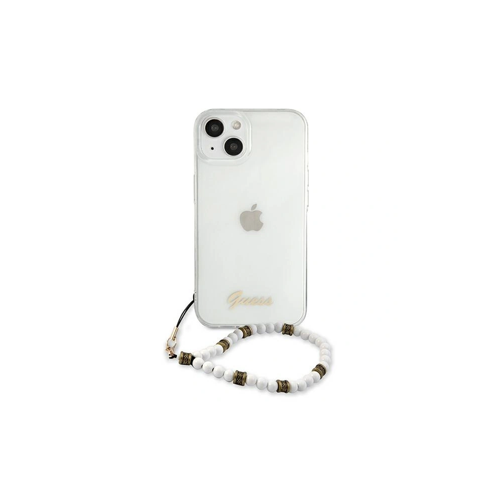 [OUTLET] Etui Guess GUHCP13SKPSWH Apple iPhone 13 mini Transparent hardcase White Pearl