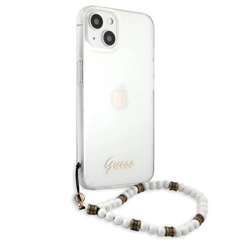 Kup [OUTLET] Case Guess GUHCP13SKPSWH Apple iPhone 13 mini Transparent Hardcase Weiß Perle - OT-798 - {ean13} - Sklep Home Screen