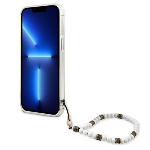 Kup [OUTLET] Case Guess GUHCP13SKPSWH Apple iPhone 13 mini Transparent Hardcase Weiß Perle - OT-798 - {ean13} - Sklep Home Screen