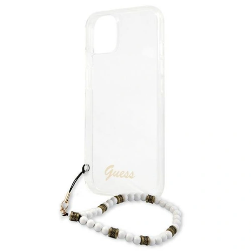 Kup [OUTLET] Etui Guess GUHCP13SKPSWH Apple iPhone 13 mini Transparentní tvrdý obal Bílá perla - OT-798 - {ean13} - Sklep Home Screen