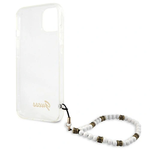 Kup [OUTLET] Etui Guess GUHCP13SKPSWH Apple iPhone 13 mini Transparentní tvrdý obal Bílá perla - OT-798 - {ean13} - Sklep Home Screen