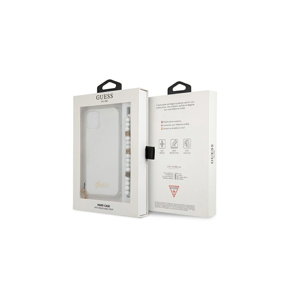 [OUTLET] Etui Guess GUHCP13SKPSWH Apple iPhone 13 mini Transparent hardcase White Pearl