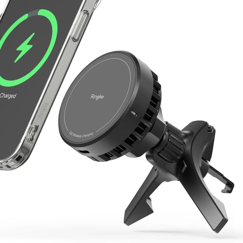 Kup Upevnění do auta na mřížku s bezdrátovou nabíječkou Ringke Peltier Qi2 Magnetic MagSafe Vent Car Mount Wireless Charger 15W Black - RGK11692 - {ean13} - Sklep Home Screen