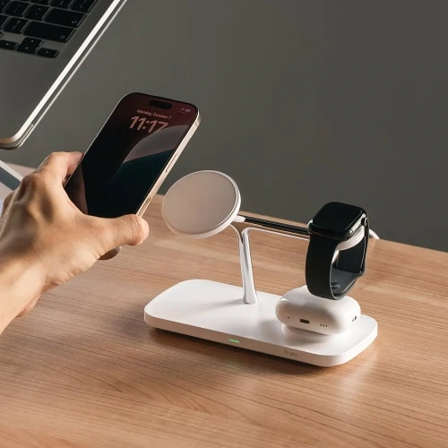 Kup Bezdrátová nabíječka Ringke 3w1 Qi2 Magnetic MagSafe Wireless Charger White - RGK11693 - {ean13} - Sklep Home Screen