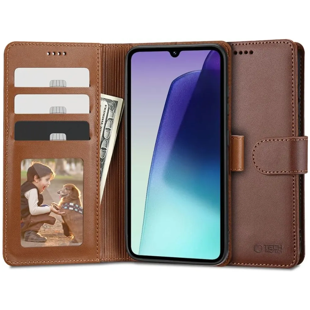 Etui Tech-Protect Wallet Xiaomi Redmi 14C / Poco C75 Brown