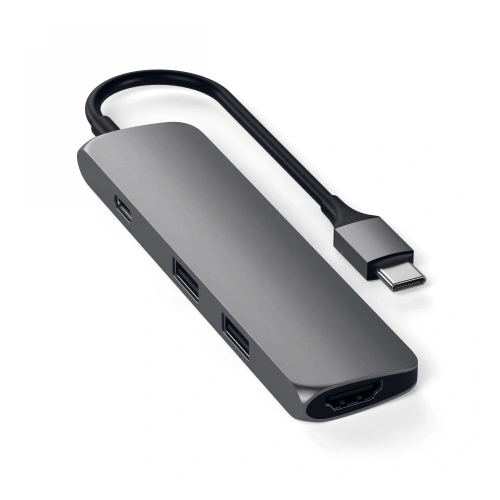 Kup Satechi 4-in-1 Slim Multiport-Adapter 4K USB-C / 2xUSB-A, USB-C, 4K HDMI - STH158 - {ean13} - Sklep Home Screen