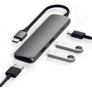 Kup Satechi 4-in-1 Slim Multiport-Adapter 4K USB-C / 2xUSB-A, USB-C, 4K HDMI - STH158 - {ean13} - Sklep Home Screen