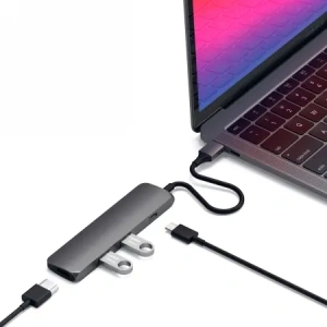 Kup Satechi 4-in-1 Slim Multiport-Adapter 4K USB-C / 2xUSB-A, USB-C, 4K HDMI - STH158 - {ean13} - Sklep Home Screen